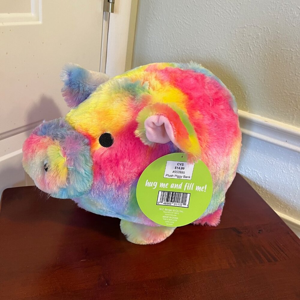 Piggybank - Large Soft Colorful Plushie Piggybank - NWT